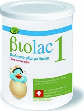 Biolac 1 Βιολογικό Γάλα 1ης Βρεφικής Ηλικίας έως τον 6ο Μήνα, 400gr