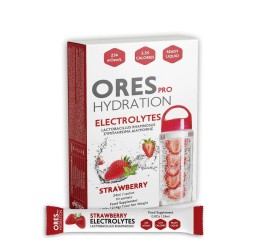 Ores Pro Hydration Electrolytes Strawberry Συμπλήρωμα Διατροφής για Επανενυδάτωση με Γεύση Φράουλα 10 φακελάκια