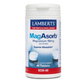 Lamberts Magasorb, Μαγνήσιο για την Υγεία Οστών, Νευρικού Συστήματος, Μυών Καρδιάς και Πνευμόνων, 60tabs