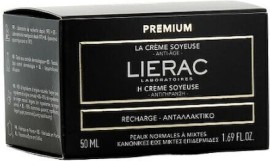 Lierac Premium Recharge La Creme Soyeuse, Ανταλλακτικό Δοχείο Αντιγηραντικής Κρέμας Προσώπου Για Κανονική-Μεικτή Επιδερμίδα 50ml