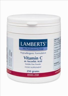 Lamberts Ascorbic Acid Εναλλακτικός Tρόπος Λήψης Βιταμίνης C, 250gr