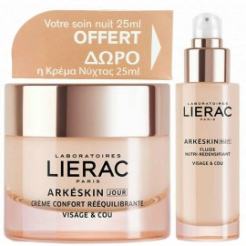 Lierac Promo Arkeskin Rebalancing Comfort Cream Κρέμα Ημέρας για Άνεση και Εξισορρόπηση της Επιδερμίδας, 50ml & Night Nutri-Redensifying Fluid Λεπτόρρευστη Κρέμα Νύχτας για Θρέψη και Επαναπύκνωση της Επιδερμίδας, 25ml