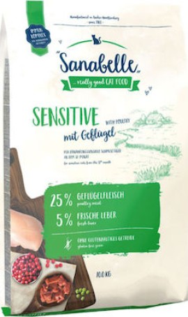 Sanabelle Sensitive Ξηρά Τροφή για Ενήλικες Γάτες με Ευαίσθητο Γαστρεντερικό με Πουλερικά 10kg Bosch Petfood Concepts