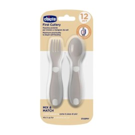 Chicco First Cutlery Βρεφικό Σετ Πιρούνι & Κουτάλι για 12m+ 1σετ
