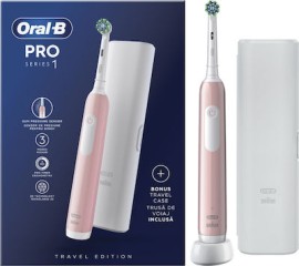 Oral-B Pro Series 1 Ηλεκτρική Οδοντόβουρτσα με Χρονομετρητή και Θήκη Ταξιδίου Ροζ