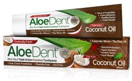 Optima Aloe Dent Triple Action Coconut Toothpaste Οδοντόκρεμα Χωρίς Φθόριο με Γεύση Καρύδα 100ml