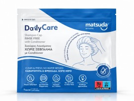 Matsuda Daily Care Rinse Free Shampoo Cap with Conditioner Σκούφος Λουσίματος Χωρίς Ξέβγαλμα με Conditioner 1τεμ