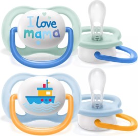 Philips Avent Ultra Air Happy Σιλικόνης I Love Mama Blue 0-6m 2τμχ