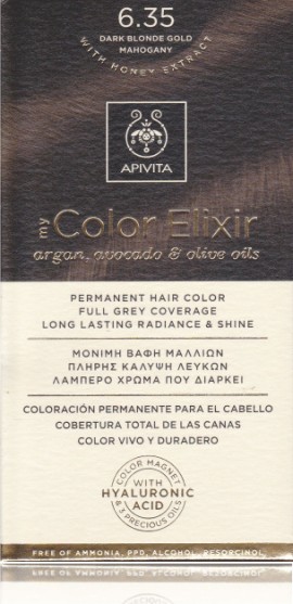 Βαφή μαλλιών Apivita My Color Elixir 6.35 Ξανθό Σκούρο Μελί Μαονί