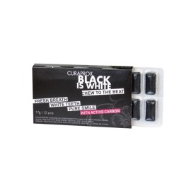Curaprox Black is White Chew to the Beat Τσίχλα για Λευκά Δόντια με Ενεργό Άνθρακα & γεύση Λεμόνι Μέντα 12τμχ