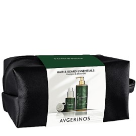 Avgerinos Hair & Beard Essentials Shampoo & Beard Oil Νεσεσέρ με ανδρικό Σαμπουάν 300ml & Λάδι Ενδυνάμωσης για Γένια 30ml