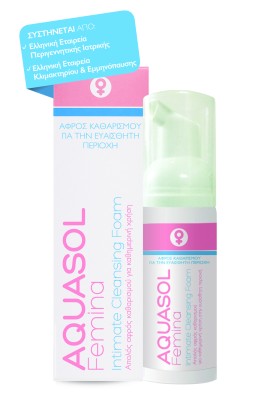 Aquasol Femina Intimate Cleansing Foam Απαλός Αφρός Καθαρισμού για την Καθημερινή Υγιεινή της Ευαίσθητης Περιοχής 40ml