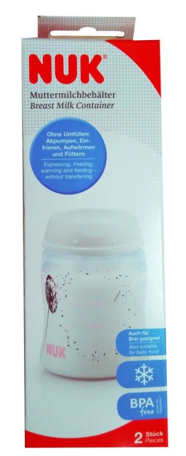 NUK Breast Milk Container, Δοχείο φύλαξης μητρικού γάλακτος 2 τεμάχια