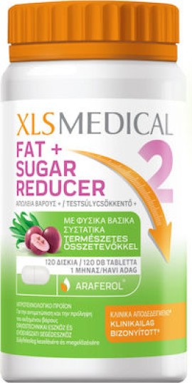 XLS Medical Fat & Sugar Reducer Συμπλήρωμα Διατροφής για Αδυνάτισμα, 120 Ταμπλέτες
