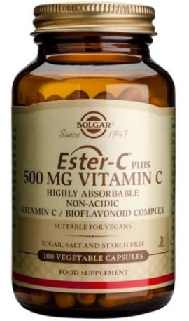 Solgar Bιταμίνη Ester-C 500mg Συμπλήρωμα Διατροφής Ester-C 500mg 100 Φυτικές Κάψουλες