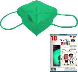 Famex Μάσκα Προστασίας FFP2 NR για Παιδιά Light Green 10τμχ