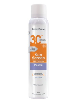 Frezyderm  Sun Screen Mousse SPF30 Αντηλιακό Προσώπου - Σώματος 200ml