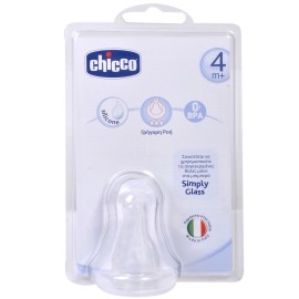 Chicco simply glass θηλή σιλικόνης 4m+ γρήγορη ροή.[51045-10]