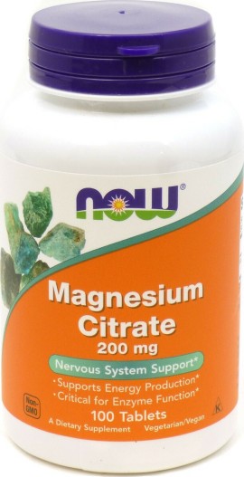 Now Magnesium Citrate 200mg για Υγιές Μυϊκό & Νευρικό Σύστημα 100tabs