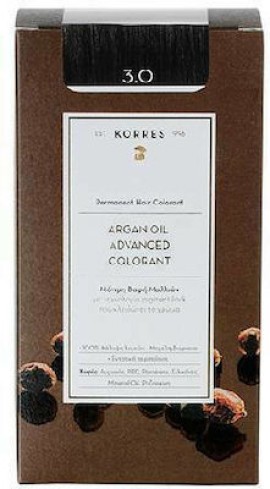 Korres Argan Oil Advanced Colorant Βαφή Μαλλιών 3.0 Καστανό Σκούρο 50ml