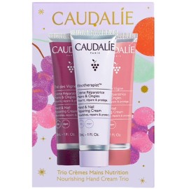 Caudalie Nourishing Hand Cream Trio για Θρέψη & Επανόρθωση με Vinotherapist Κρέμα Χεριών & Νυχιών 30ml, Thes de Vignes Κρέμα Χεριών & Νυχιών 30ml & Rose de Vigne Κρέμα Χεριών & Νυχιών 30ml