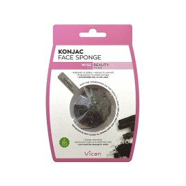 Vican - Konjac Face Sponge Σφουγγάρι Προσώπου με Σκόνη Άνθρακα Bamboo, 1τμχ