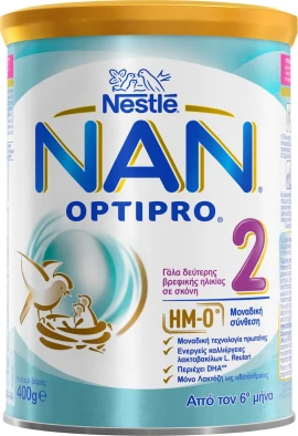 ΝΑΝ 2 Optipro Γάλα 2ης Βρεφικής Ηλικία Από τον 6ο Μήνα 400gr Nestle