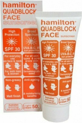Hamilton Quadblock Face Cream Spf 30 Κρέμα για υψηλn αντιηλιακή προστασία 50 ml