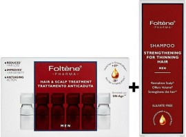 Foltene Promo Pack Men Hair and Scalp Treatment & Shampoo Αγωγή με Αμπούλες Κατά της Ανδρικής Τριχόπτωσης 12 αμπούλες & Σαμπουάν Ενδυνάμωσης 200ml