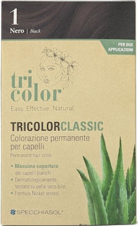 Specchiasol Tricolor Φυτική Βαφή Μαλλιών Χωρίς Αμμωνία Natural Color 1/0 (Μαύρο)