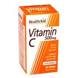 HEALTH AID Vitamin C 500mg Chewable Orange Flavour tablets 60s