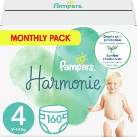 Pampers Monthly Pack Harmonie Πάνες από Βαμβάκι No 4 (9-14kg), 160τεμ