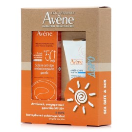 Avene Promo Solaire Anti-age Dry Touch SPF50+ Αντηλιακή Κρέμα Προσώπου με Αντιγηραντική Δράση 50ml & Δώρο After Sun Επανόρθωσης με Ιαματικό Νερό 50ml