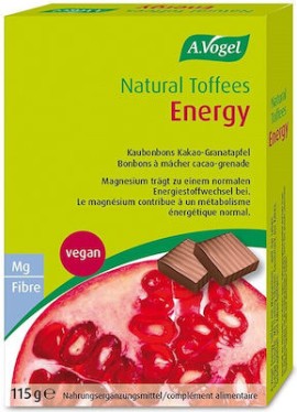 A.Vogel Energy Toffees Pomegranate Καραμέλες Με Μαγνήσιο Για Τη Μείωση Του Αισθήματος Κόπωσης, 115gr