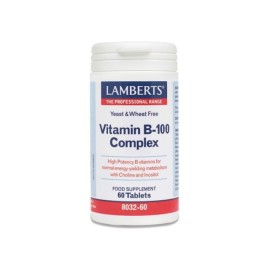 Lamberts Vitamin B 100 Complex Συμπλήρωμα Διατροφής για Υγιές Νευρικό και Πεπτικό Σύστημα 60tabs