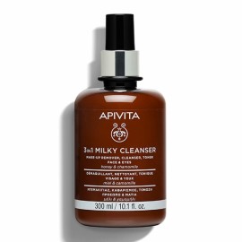 Apivita Cleansing Milk Γαλάκτωμα Καθαρισμού 3 σε 1 με Χαμομήλι & Μέλι για Πρόσωπο & Μάτια 300ml