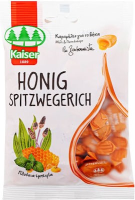 Kaiser Honig Spitzwegerich Καραμέλες για το Βήχα με Γεύση Μέλι & Πεντάνευρο 90gr