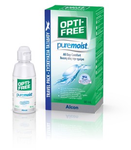 Alcon Opti Free Puremoist Hydraglyde Travel Pack Υγρό Φακών Επαφής 90ml