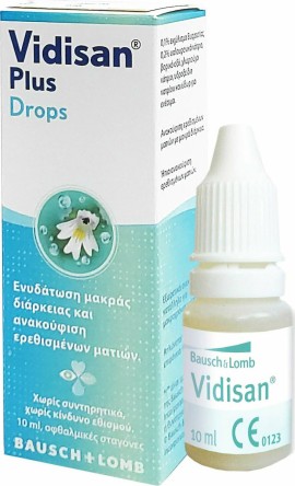 Bausch Lomb Vidisan Plus Eye Drops Οφθαλμικές Σταγόνες για την Ανακούφιση των Ερεθισμένων Ματιών 10ml