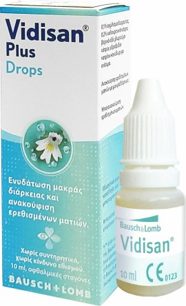 Bausch Lomb Vidisan Plus Eye Drops Οφθαλμικές Σταγόνες για την Ανακούφιση των Ερεθισμένων Ματιών 10ml