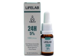 Lifelab 24h Συμπλήρωμα Κάνναβης σε Σταγόνες 500mg με 5% CBD με Γεύση Citrus για Αντιμετώπιση Άγχους 10ml