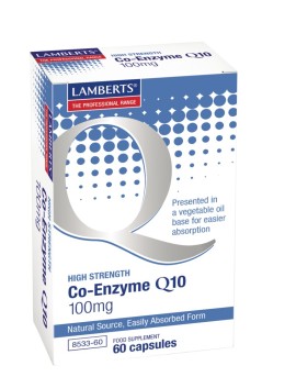 Lamberts Co-Enzyme Q10 100mg Για Την Υγεία Καρδιάς, Ούλων, Επιτάχυνση Μεταβολισμού, Βελτίωση Αθλητικής Απόδοσης & Μείωση Κόπωσης, 60caps