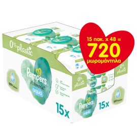 Pampers Aqua Harmonie Μωρομάντηλα 15x48τεμ (720τεμ)