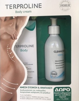 Synchroline PROMO Terproline Body Cream Σώματος Κατά Της Χαλάρωσης 125ml - ΔΩΡΟ Cleancare Intimo Απαλό Καθαριστικό Για Την Ευαίσθητη Περιοχή 200ml