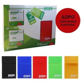 Herb Πίπες PROMO PACK με Micro Filter Ανταλλακτικά Φίλτρα για Κανονικό Τσιγάρο, 2 x 12 τεμάχια & ΔΩΡΟ Mαύρη Ταμπακιέρα Σιλικόνης για το Πακέτο