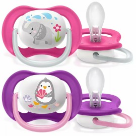 Philips Avent Ultra Air Pacifier Σιλικόνης 6-18m Pink & Purple 2τμχ