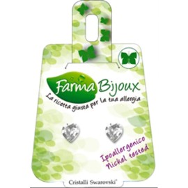 Farma bijoux Σκουλαρίκια Υποαλλεργικά με κρύσταλλο Swarovski® , σχήμα καρδιά 6mm, χρώμα CRYSTAL Silver.