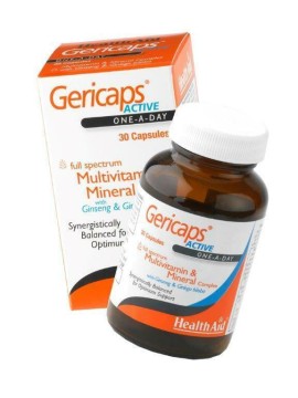 Health Aid Gericaps Active Multivitamin Ginseng & Gingo Biloba, Πολυβιταμίνες & Μνήμη, Συγκέντρωση 30caps