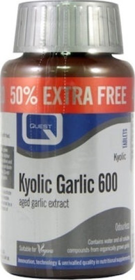 Quest Kyolic Garlic 600 Aged Garlid Extract Συμπλήρωμα Διατροφής 60+30 Δωρεάν Ταμπλέτες.