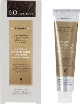 Korres Abyssinia Superior Gloss Colorant 50ml Βαφή Μαλλιών 6.0 Ξανθό Σκούρο